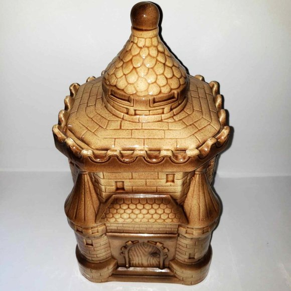 Vintage MCM Royal Sealy Japan Castle Medieval Brown Cookie Jar - Picture 1 of 10